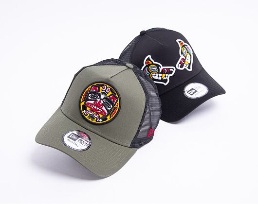 Kšiltovka New Era 9FORTY A-Frame Trucker tattoo pack Snapback New Olive