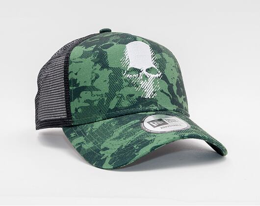 Kšiltovka New Era 9FORTY A-FRAME Trucker Ghost Recon Bp Skull Woodland Camo