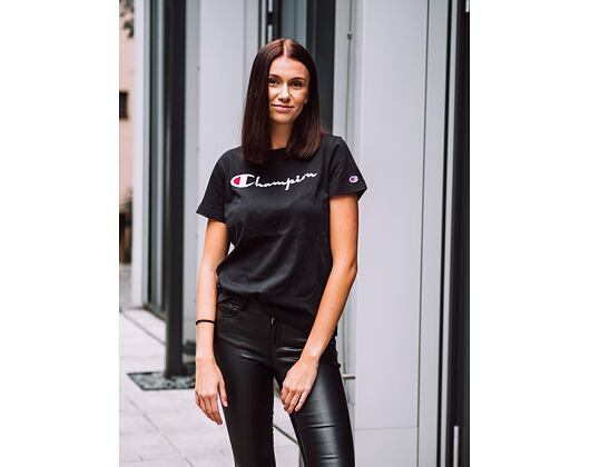 Dámské Triko Champion Crewneck T-Shirt Black 110992 KK001 NBK