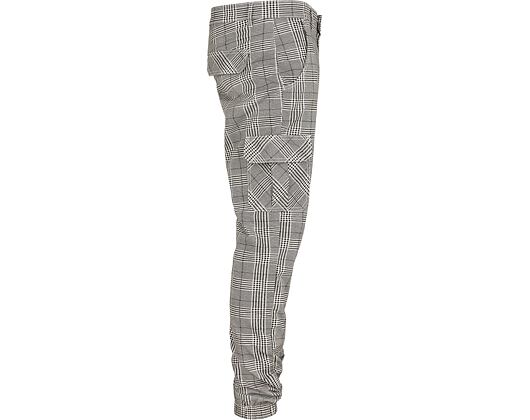 Kalhoty Urban Classic TB3138 AOP Glencheck Cargo Jog Pants White/Black