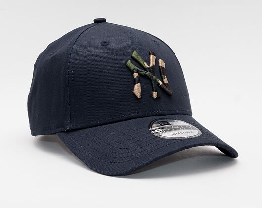 Kšiltovka New Era 9FORTY MLB Camo Infill New York Yankees Strapback Navy / Woodland Camo