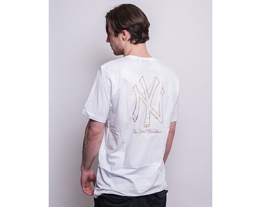 Triko New Era MLB Metallic Tee New York Yankees Optic White/Gold
