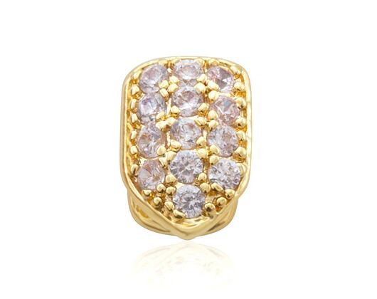 Pozlacený Zub s kamínky The Single-Tooth Cap CZ Grillz Bottom