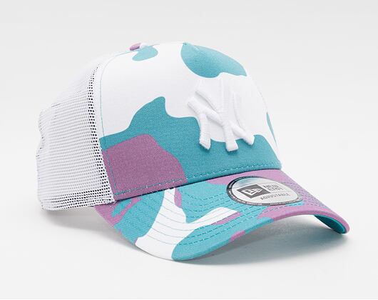 Kšiltovka New Era 9FORTY Trucker MLB Camo Pack New York Yankees Snapback Teal