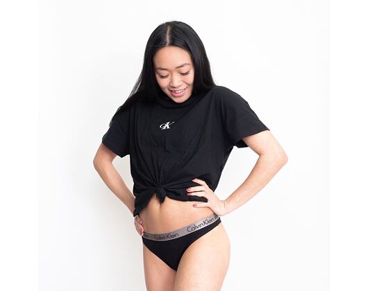 Dámské kalhotky Tanga Calvin Klein Thong QD3539E 001 Černá