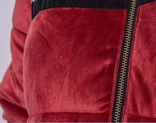 Bunda Karl Kani KK Retro Velvet Block Puffer Jacket Dark Red/ Black