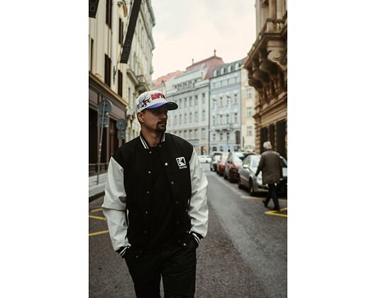 Bunda Karl Kani Og Fake Leather Block College Jacket Black/White