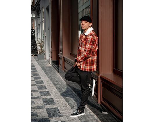 Košilobunda Karl Kani Chest Signature Flannel Shirt Jacket Dark Red