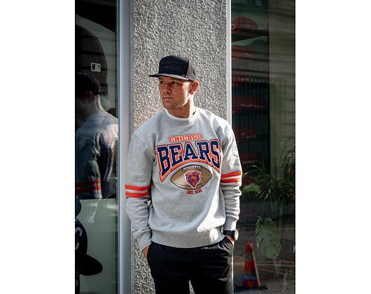 Mikina Mitchell & Ness All Over Print Fleece Crew Chicago Bears Grey Heather