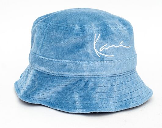 Klobouk Karl Kani Signature Velvet Bucket Hat KA213-046-1 Light Blue