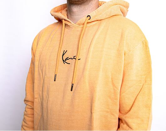Mikina Karl Kani 6028802 KK Small Signature Washed Hoodie Light Orange KM214-075-1