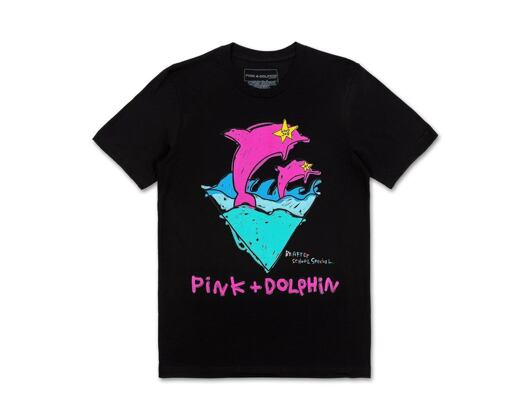 Triko Pink Dolphin DOUBLE DOLPHIN TEE QS2111DDBL BLACK
