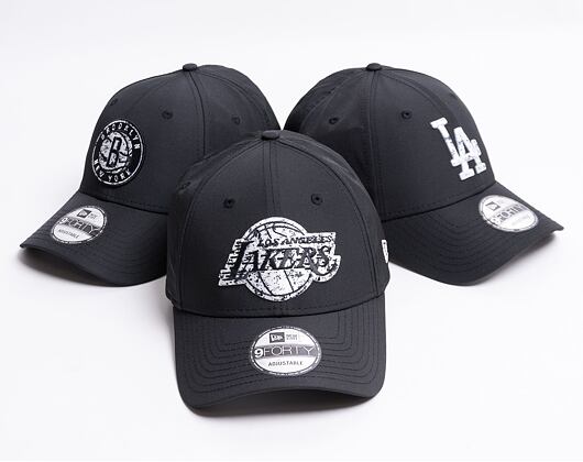 Kšiltovka New Era 9FORTY Black & White Los Angeles Lakers Strapback Black