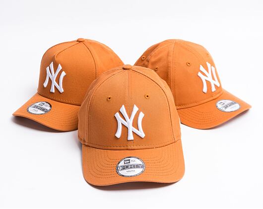 Dětská kšiltovka New Era 9FORTY League Essential New York Yankees Strapback Toffee / Optic White