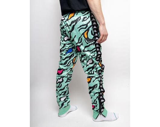 Tepláky Kappa 222 Banda Rastoria Graphik Slim Green Sage - Black G