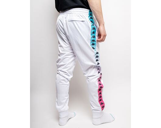 Tepláky Kappa 222 Banda Rastoria Degrade White-Turquoise-Fuxi