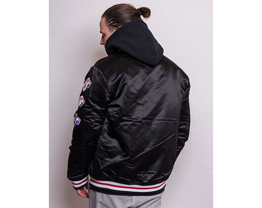 Bunda Mitchell & Ness Champ City Satin Jacket Chicago Bulls Black