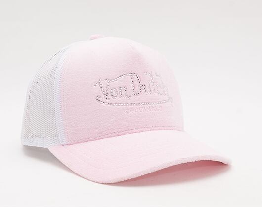 Kšiltovka Von Dutch Miami Trucker Velvet  LIGHT PINK/WHITE