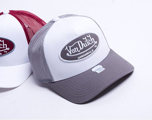 Kšiltovka Von Dutch Boston Trucker Cotton Twill WHITE/GREY