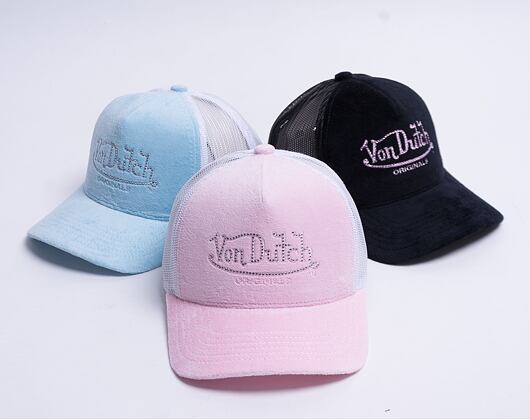 Kšiltovka Von Dutch Miami Trucker Velvet  LIGHT PINK/WHITE