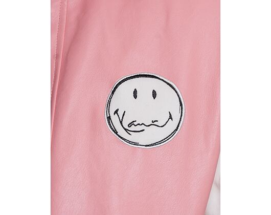 Bunda Karl Kani OG Block Scribble College Smiley Jacket rose/white
