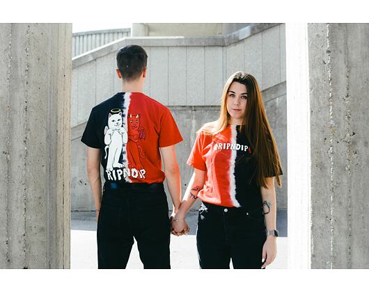 Triko Rip N Dip Angel & Devil Tee Red/Black Split Dye RND9078