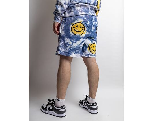Kraťasy Market Smiley Sun Dye Yellow/Blue Tie-Die