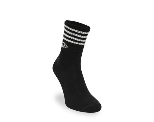 3 páry ponožek New Era Stripe Crew 3Pack Black