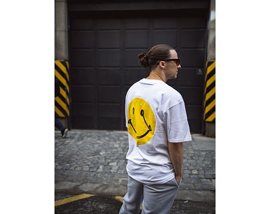 Triko Karl Kani Chest Signature Smiley print Tee white/yellow