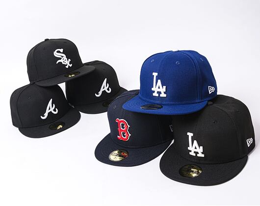 Kšiltovka New Era 59FIFTY MLB Basic Los Angeles Dodgers Fitted Black / White