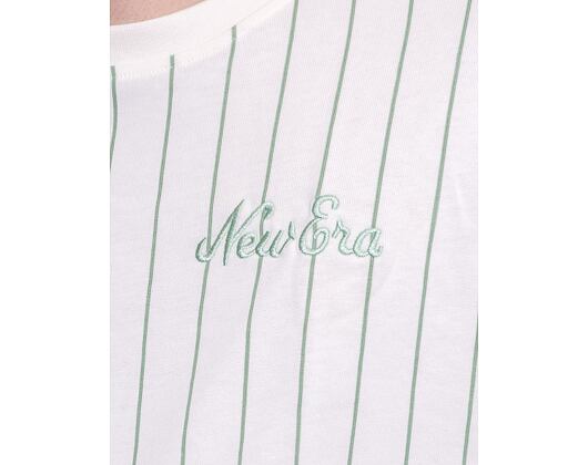 Triko New Era Oversized Pinstripe Tee Off White / Jade Green