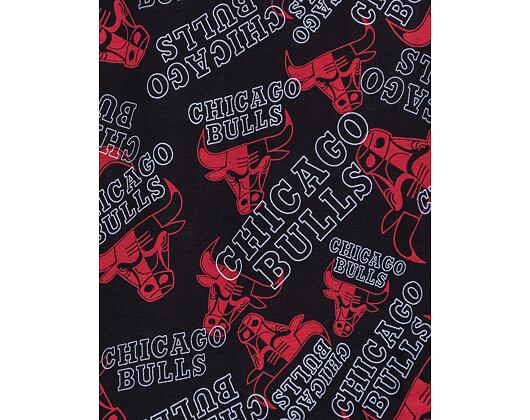 Triko New Era NBA Team All Over Print Oversized Tee Chicago Bulls Black / Red