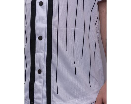 Dres Karl Kani Serif Pinstripe Baseball Shirt white/black