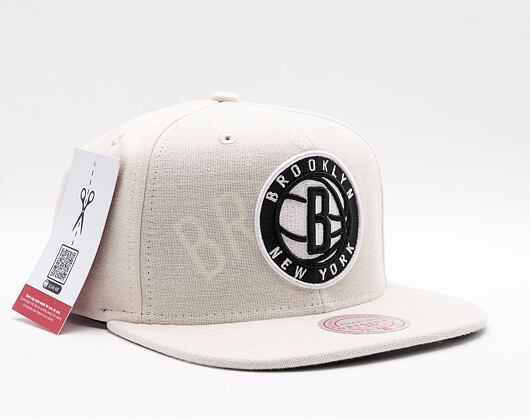 Kšiltovka Mitchell & Ness Cut Away Snapback Brooklyn Nets Off White