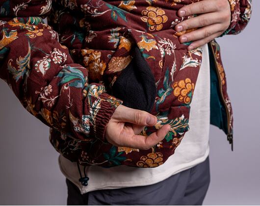 Bunda Karl Kani Retro Reversible Corduroy Flower Puffer Jacket Multicolor