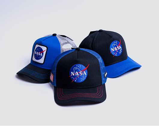 Kšiltovka Capslab NASA A-Frame Trucker CL/NASA/1/NAS4 Black / Royal Blue