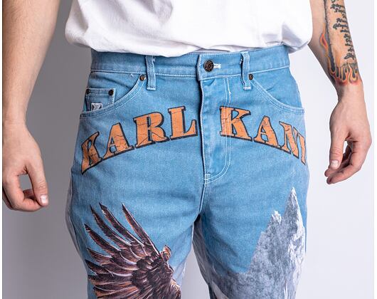 Kalhoty Karl Kani Small Signature Baggy Five Pocket Eagle Denim multicolor