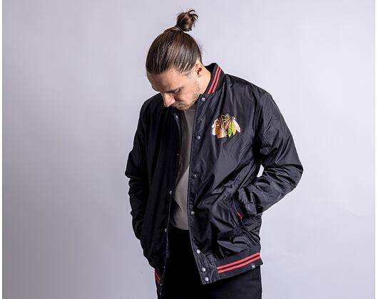 Bunda '47 Brand NHL Chicago Blackhawks Core Poly Fill '47 Drift Track Jacket Jet Black