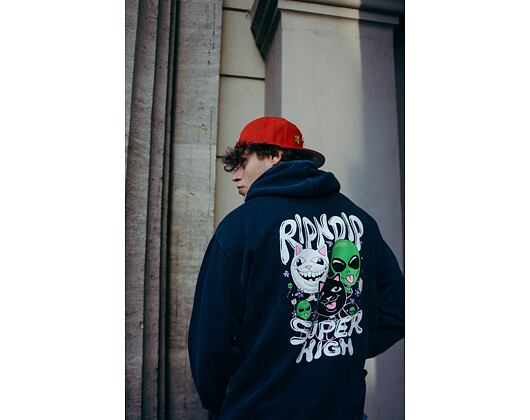 Mikina Rip & Dip Super High Hoodie Navy Mineral Wash