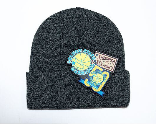 Kulich Mitchell & Ness XL LOGO PATCH KNIT HWC Golden State Warriors Black