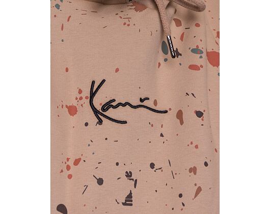 Mikina Karl Kani Small Signature OS Paintsplatter Hoodie sand