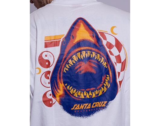 Triko Santa Cruz Shark Trip L/S T-Shirt White