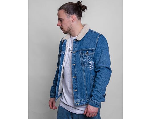 Džínová Bunda Karl Kani Old English Denim Jacket dirty blue