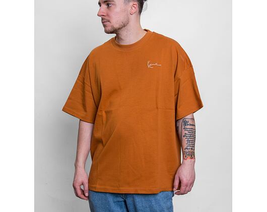 Triko Karl Kani Chest Signature Heavy Jersey OS Tee cognac