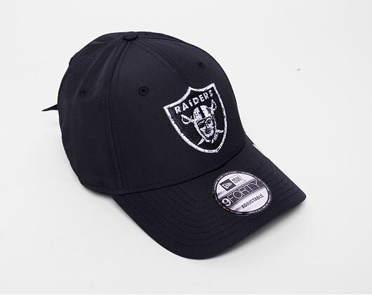 Kšiltovka New Era 9FORTY Black and White Las Vegas Raiders Strapback Black