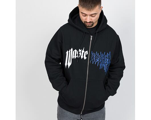 Mikina Wasted Paris Hoodie Zip Dark Pitcher - Black