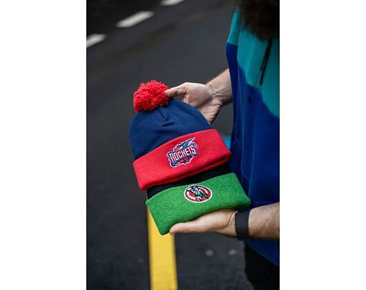 Kulich Mitchell & Ness TWO TONE POM BEANIE HWC Houston Rockets Blue