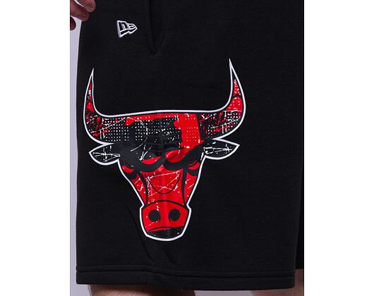 Kraťasy New Era Team Logo Oversized Shorts Chicago Bulls Black / Red