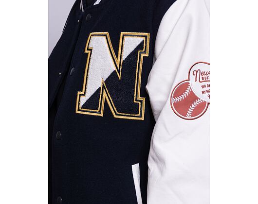 Bunda New Era Heritage Patch Varsity Jacket Navy / Off White