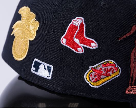 Kšiltovka New Era 59FIFTY MLB Script 5 Boston Red Sox Navy / Red